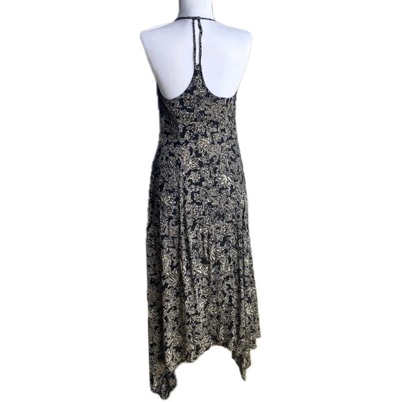 ABERCROMBIE‎ & FITCH Y2K Floral Print High Neck Racerback Midi Dress SZ XS Boho - Picture 3 of 9